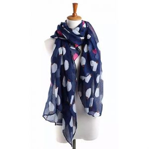 Shawl blauw met witte egels