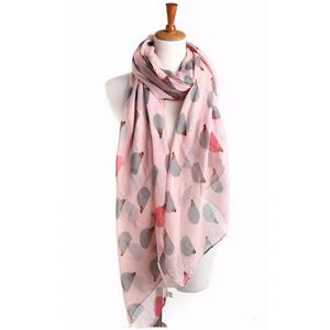 Shawl roze met grijze en roze egels