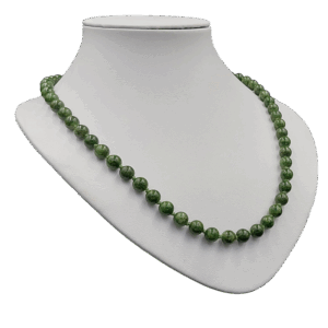 Collier van diepgroene 7 mm mosagaat