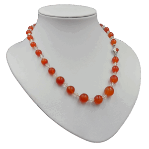 Collier met organje agaat