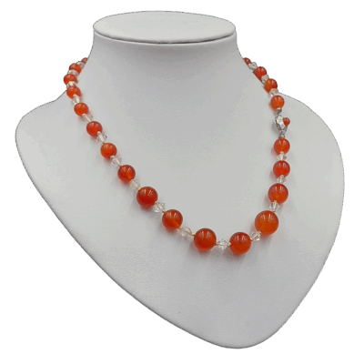 Collier met organje agaat