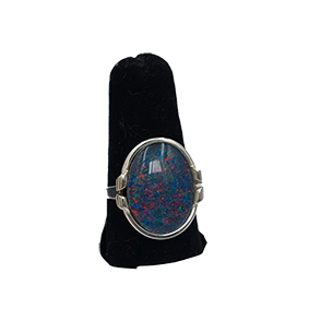 Zilveren ring met blauwe  opaal