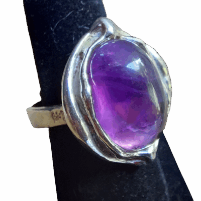 Zilveren ring met amethist