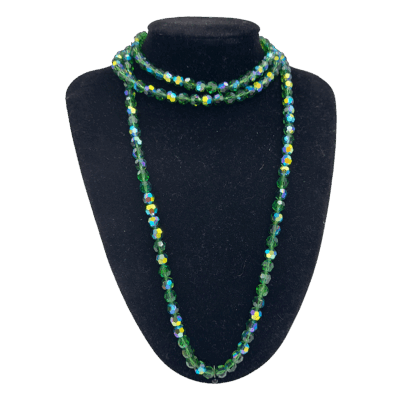 Collier met groene glasstenen