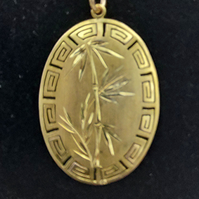 Fijn gouden hanger met Chinese gelukssymbolen