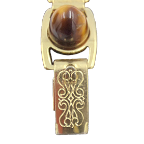 Goudkleurige armband met tijgeroog