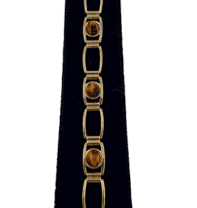 Goudkleurige armband met tijgeroog