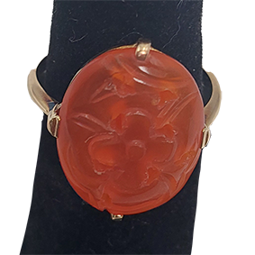 Gouden ring met carneool