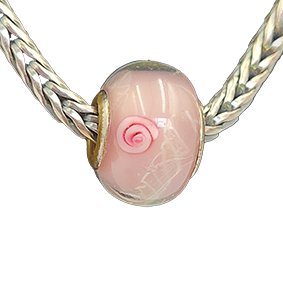 Pandora bedel murano glas zachtroze rozen vintage