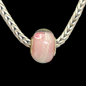Pandora bedel murano glas zachtroze rozen vintage
