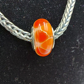 Pandora bedel murano glas oranje druppels vintage