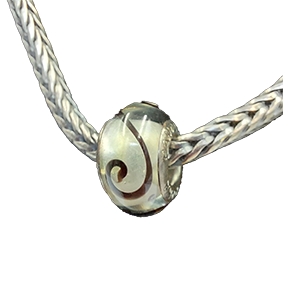Pandora bedel murano glas sierlijk zwarte bogen vintage
