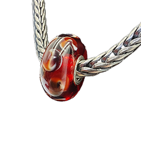Trollbead wijnrood met witte flarden
