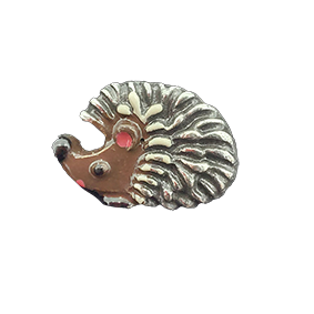 Geëmailleerde egelpin bruin wit