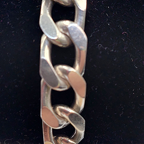 Zilveren brede schakelarmband