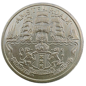 Herdenkingsmunt VOC 1990 3 daalders Amsterdam brons