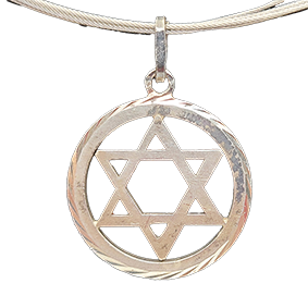 Hexagram hanger met zilver fraaie randafwerking
