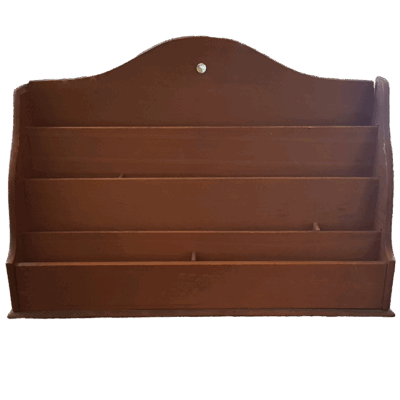 Vintage houten brievenhouder