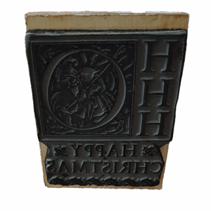 Vintage kerststempel Happy Christmas