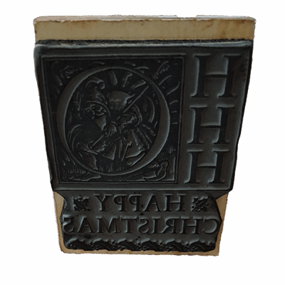 Vintage kerststempel Happy Christmas