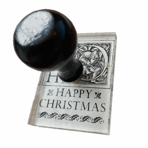Vintage kerststempel Happy Christmas