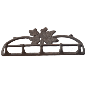 Gietijzeren wandhaak met rozen