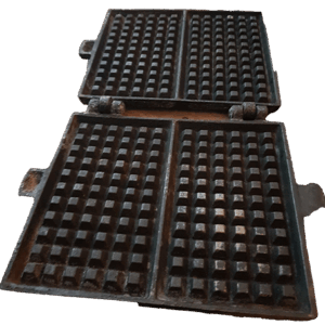 Dubbel antiek wafelijzer 59 cm gietijzer