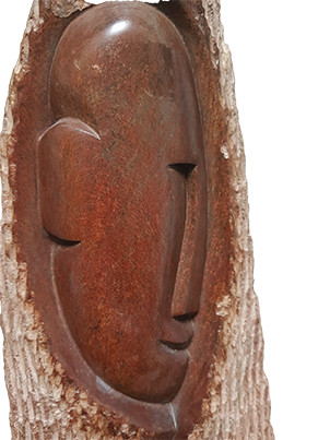 Shona beeld, gestileerd gezicht in steen