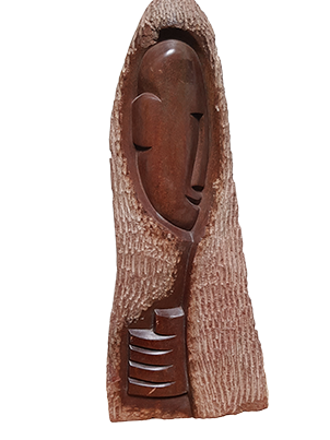 Shona beeld, gestileerd gezicht in steen