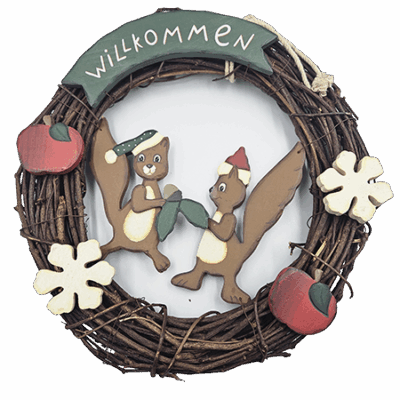 Houten welkomstkrans